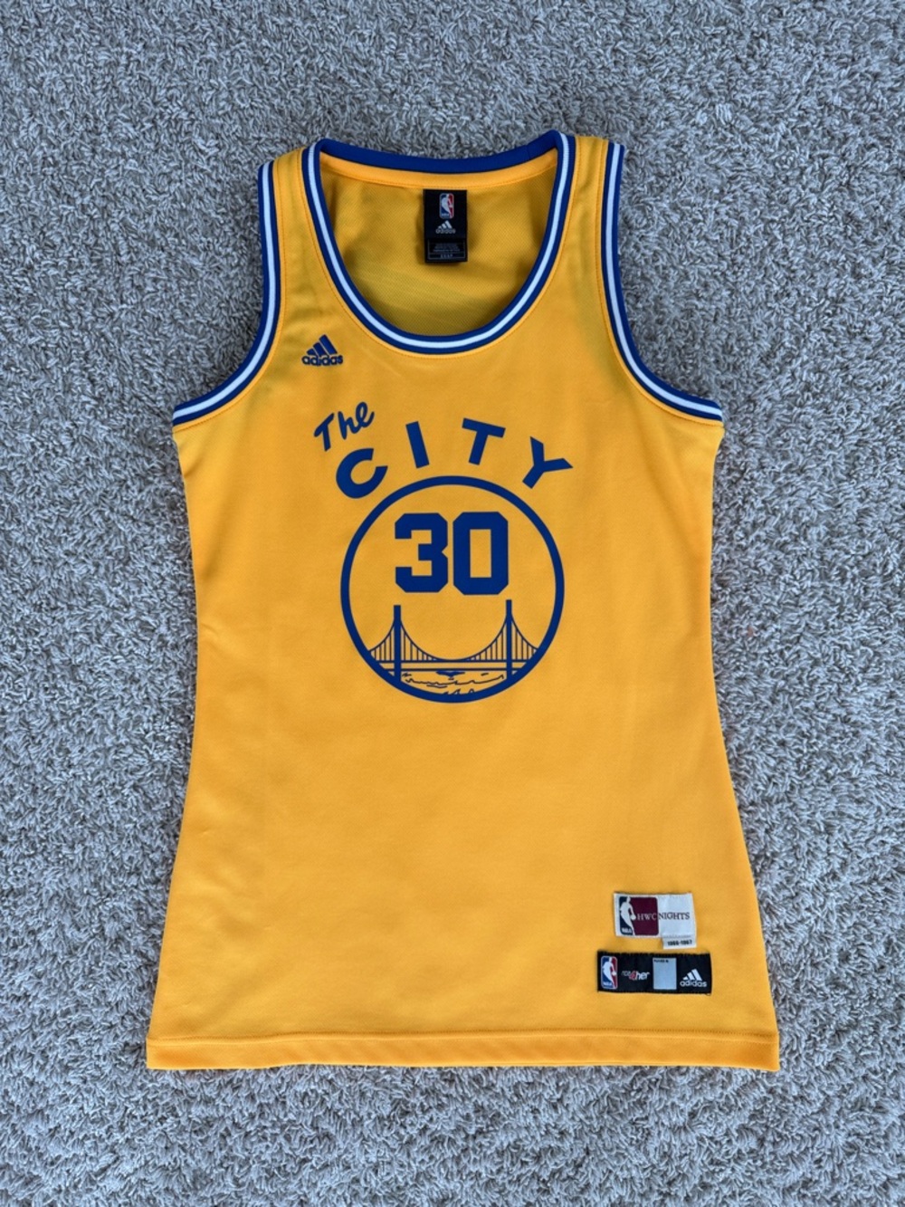 adidas Steph Curry Golden State Warriors NBA Gold Women’s Swingman Jersey
